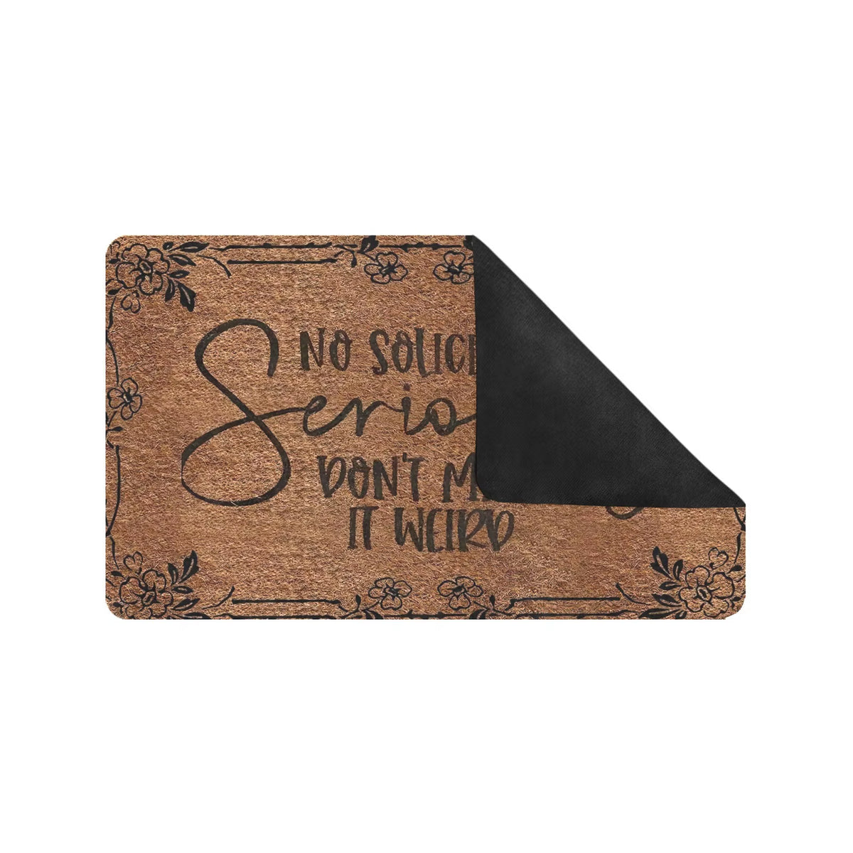 Charming No Soliciting Doormat - Non-Slip Rubber Mat for Kitchen, Bathroom, and Garden