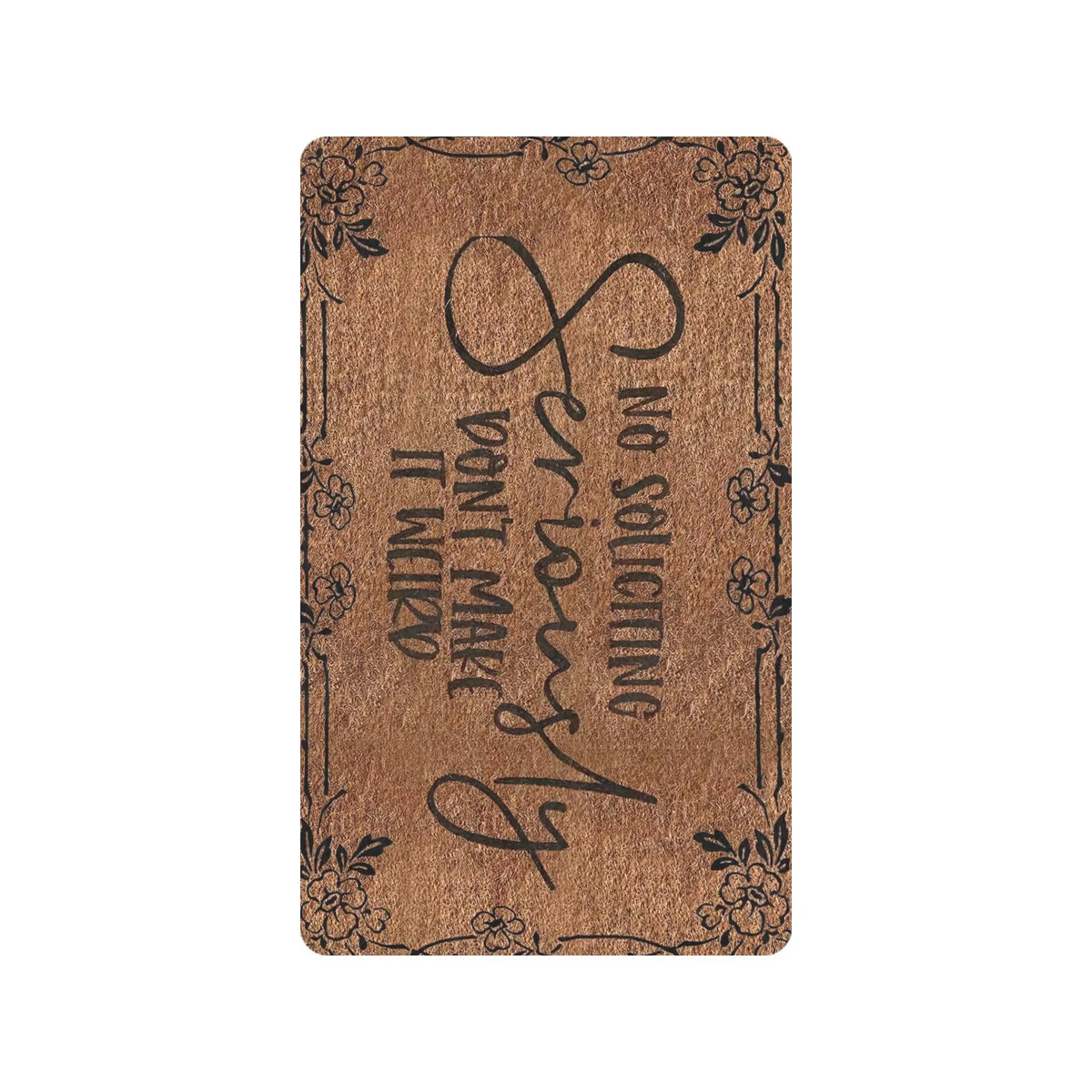 Charming No Soliciting Doormat - Non-Slip Rubber Mat for Kitchen, Bathroom, and Garden
