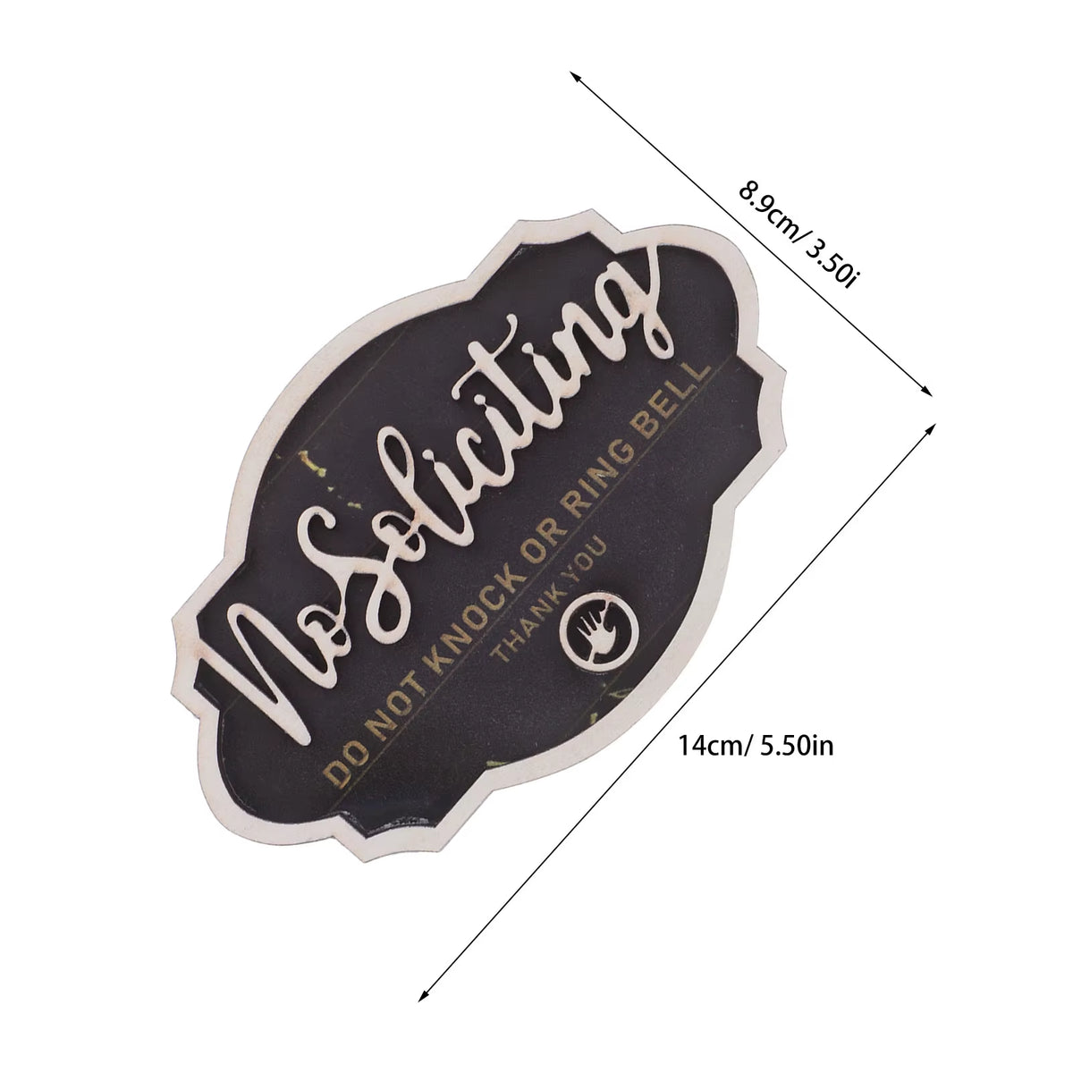Stylish No Soliciting Wooden Door Sign – Your Privacy Matters! Please Do Not Knock or Ring the Doorbell