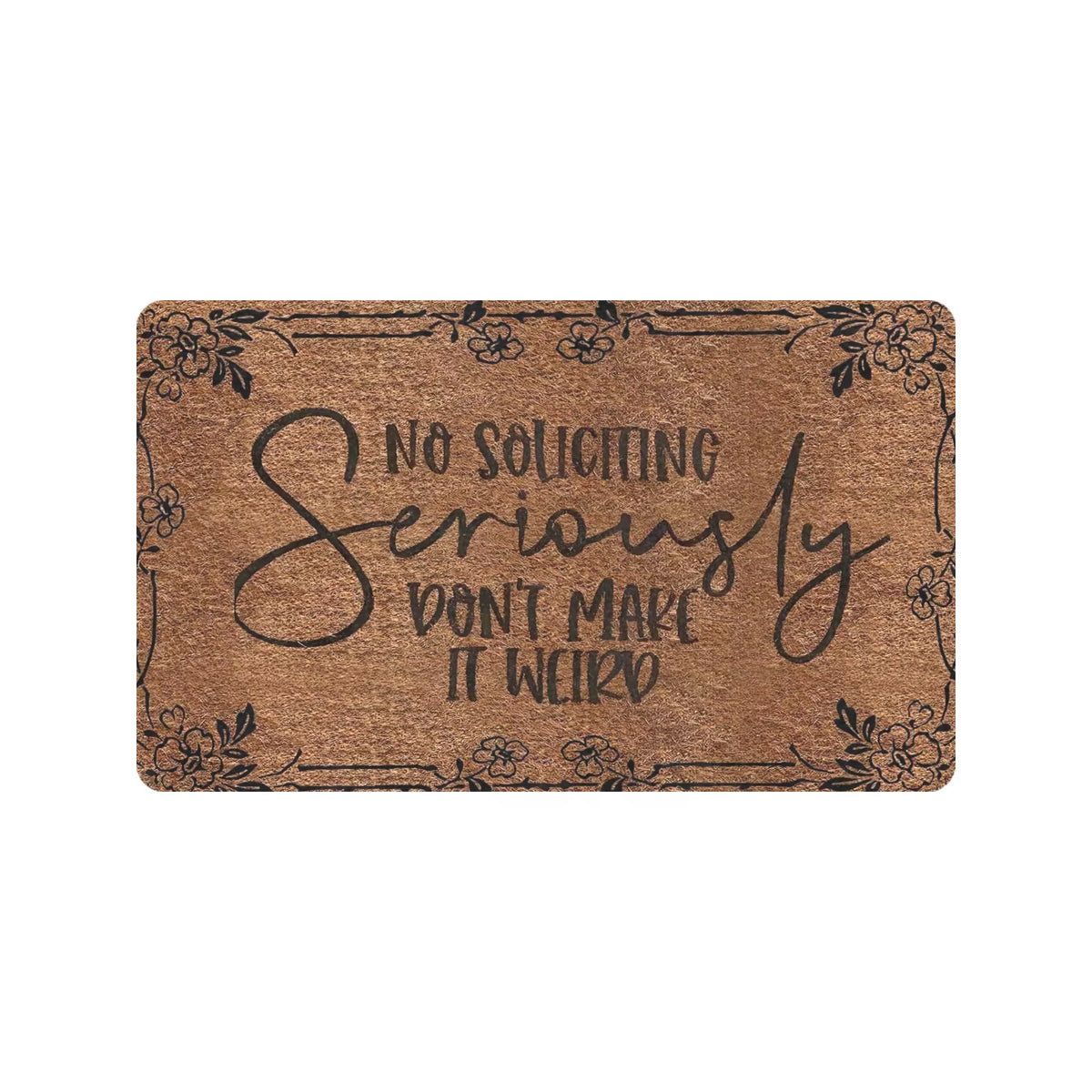 Charming No Soliciting Doormat - Non-Slip Rubber Mat for Kitchen, Bathroom, and Garden