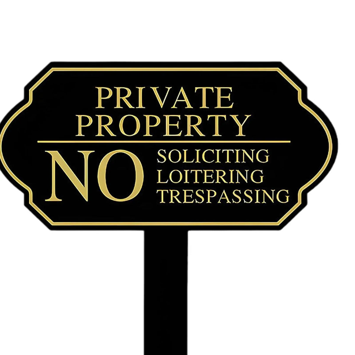 Durable No Soliciting Sign with Stake – Easy Installation Metal Warning Sign for Your Home, Garden, or Business