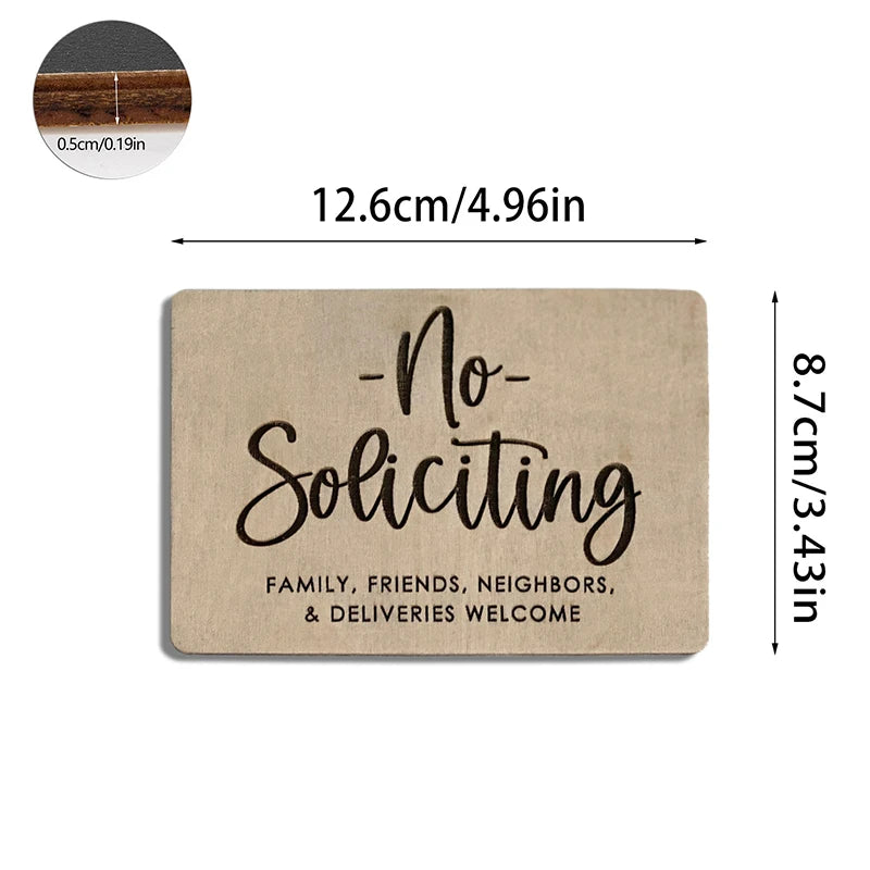 Charming Wooden No Soliciting Sign - Self-Adhesive Baby Sleeping Door Sign for Privacy and Peace
