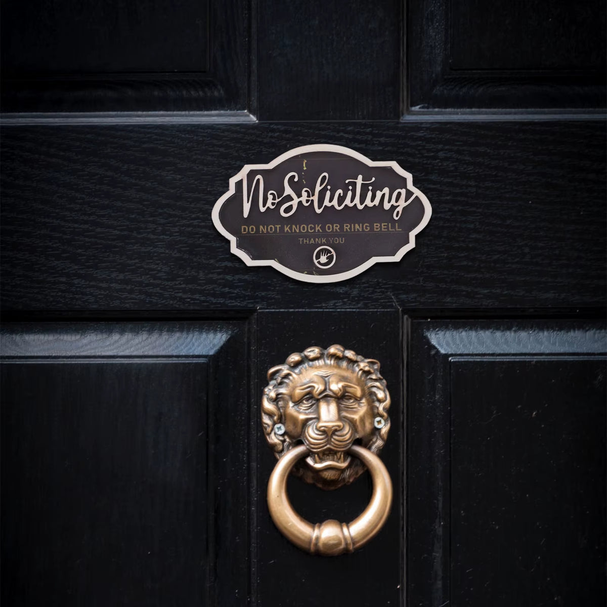 Stylish No Soliciting Wooden Door Sign – Your Privacy Matters! Please Do Not Knock or Ring the Doorbell