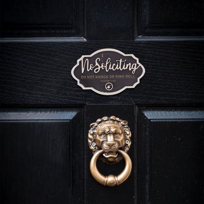 Stylish No Soliciting Wooden Door Sign – Your Privacy Matters! Please Do Not Knock or Ring the Doorbell