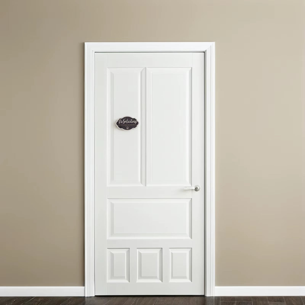 Stylish No Soliciting Wooden Door Sign – Your Privacy Matters! Please Do Not Knock or Ring the Doorbell